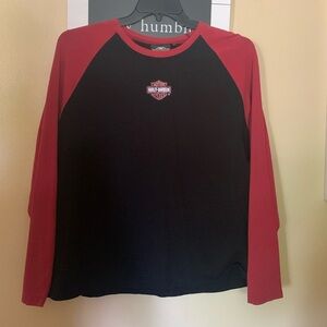Harley Davidson red/black long sleeve T